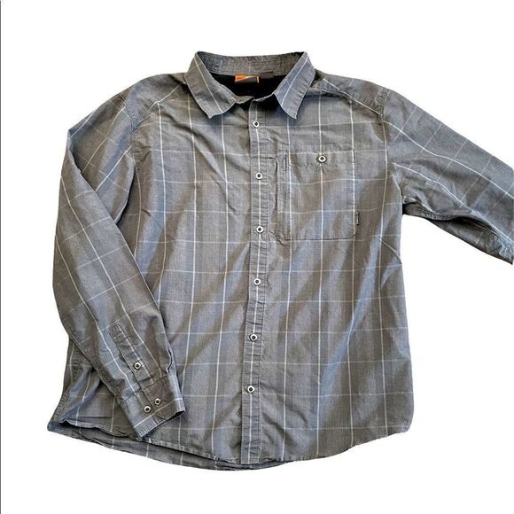 MERREL Long sleeve gray plaid button down shirt size XXL - Picture 1 of 6